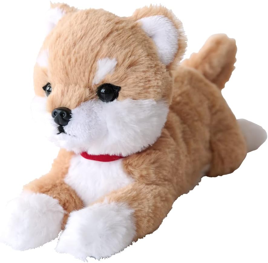Detalle de サンレモン ひざわんこ 柴犬 BE SS P-8092 ぬいぐるみ 10×26×13cm・おすわりやごろ寝のポーズに対応