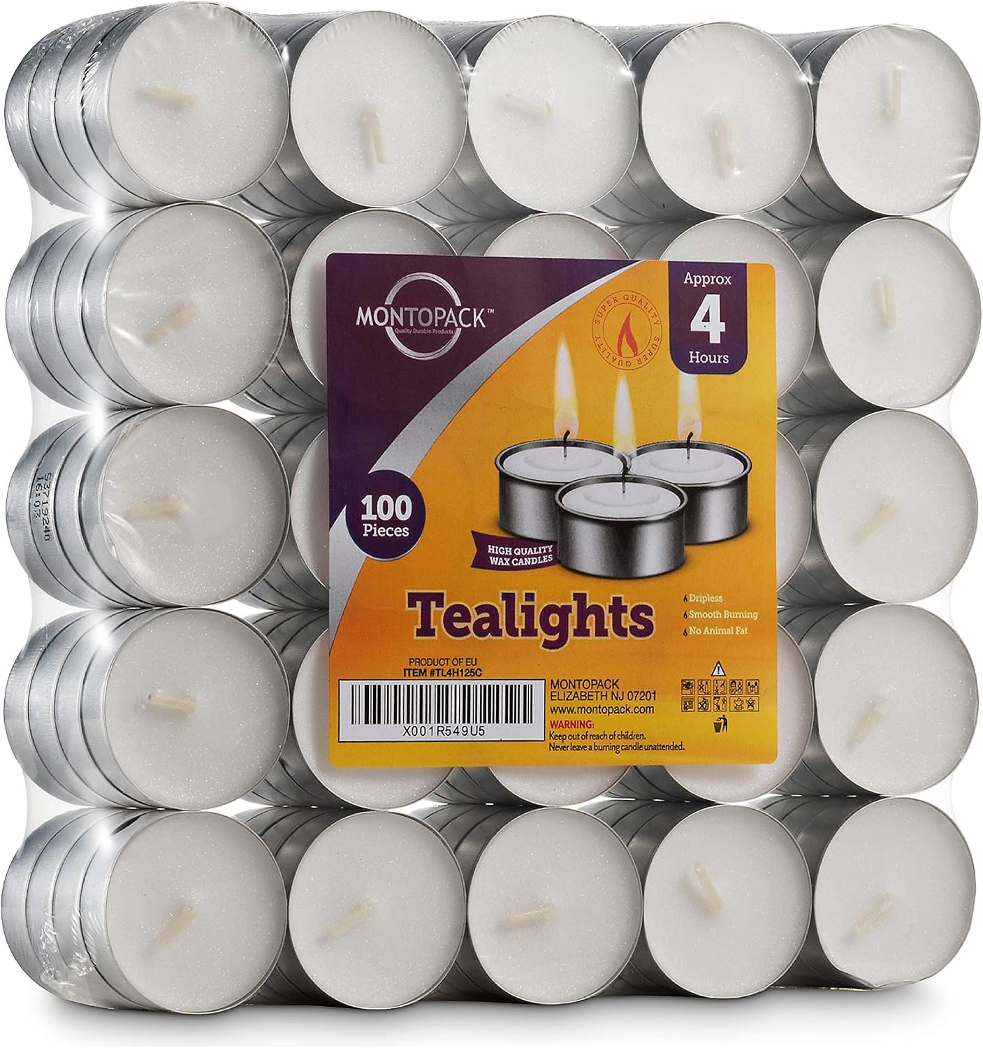 Thumbnail 6 de MontoPack 8542002270 Unscented Tea Light Candles, 100-Pack, Paraffin Wax