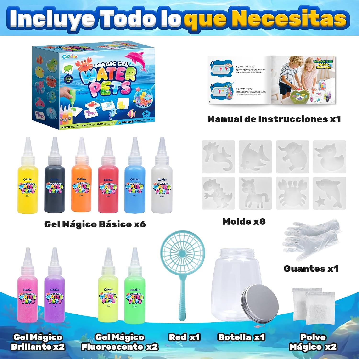 Thumbnail 6 de Coodoo Aqua Gelz Set: kit DIY de gel de agua mágico con 10 colores y 8 moldes
