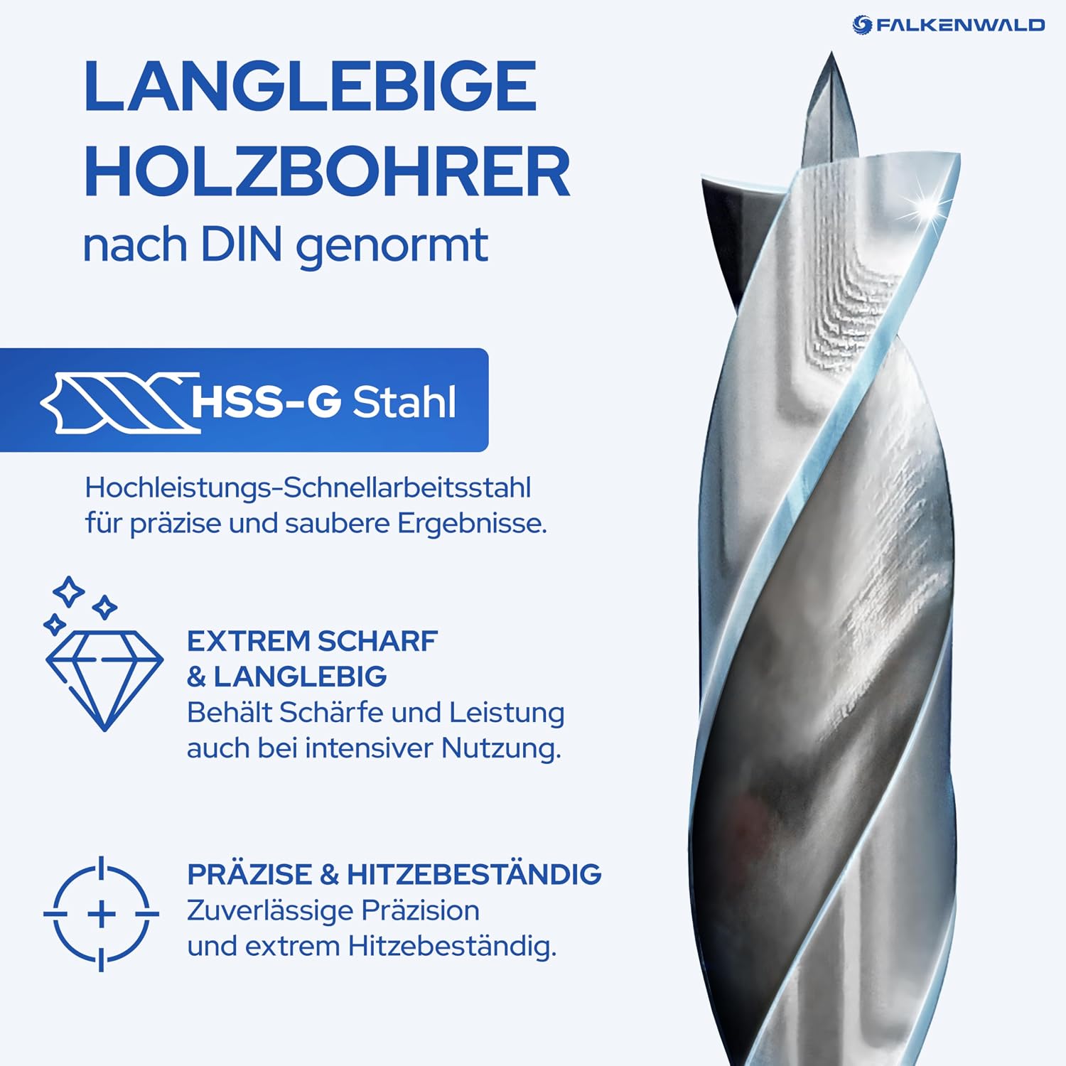 Thumbnail 4 de Falkenwald Holzbohrer Set 1–13 mm, 26‑teilig