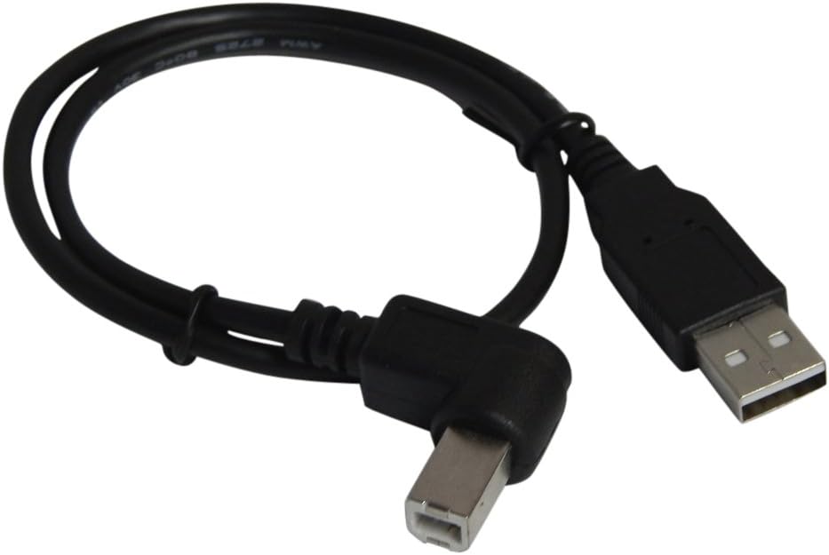 Detalle 2 de YCS basics Black USB 2.0 Right Angle Printer/Scanner Cable (0.5 ft, 5 Pack)