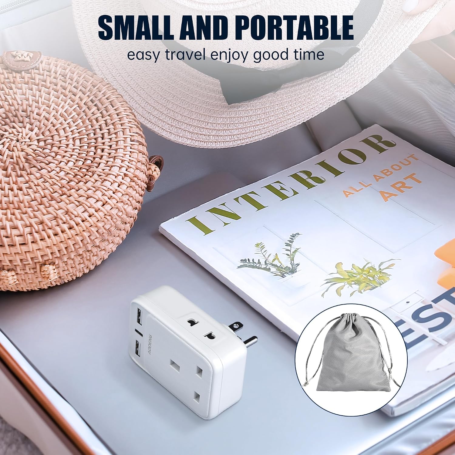 Thumbnail 5 de UK to US Plug Adapter with USB-C 3A
