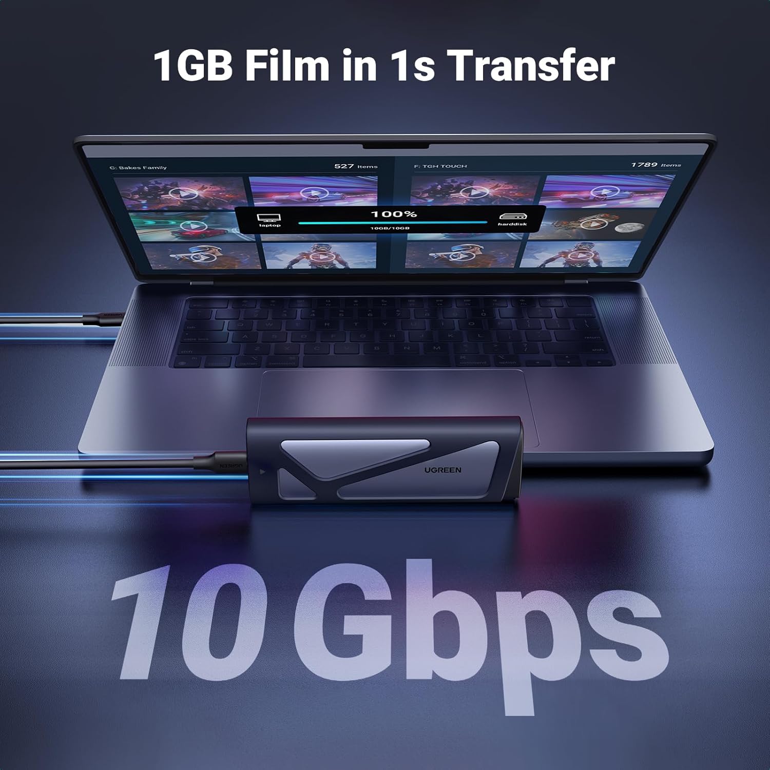 Detalle 2 de UGREEN M.2 NVMe & SATA Enclosure 10Gbps