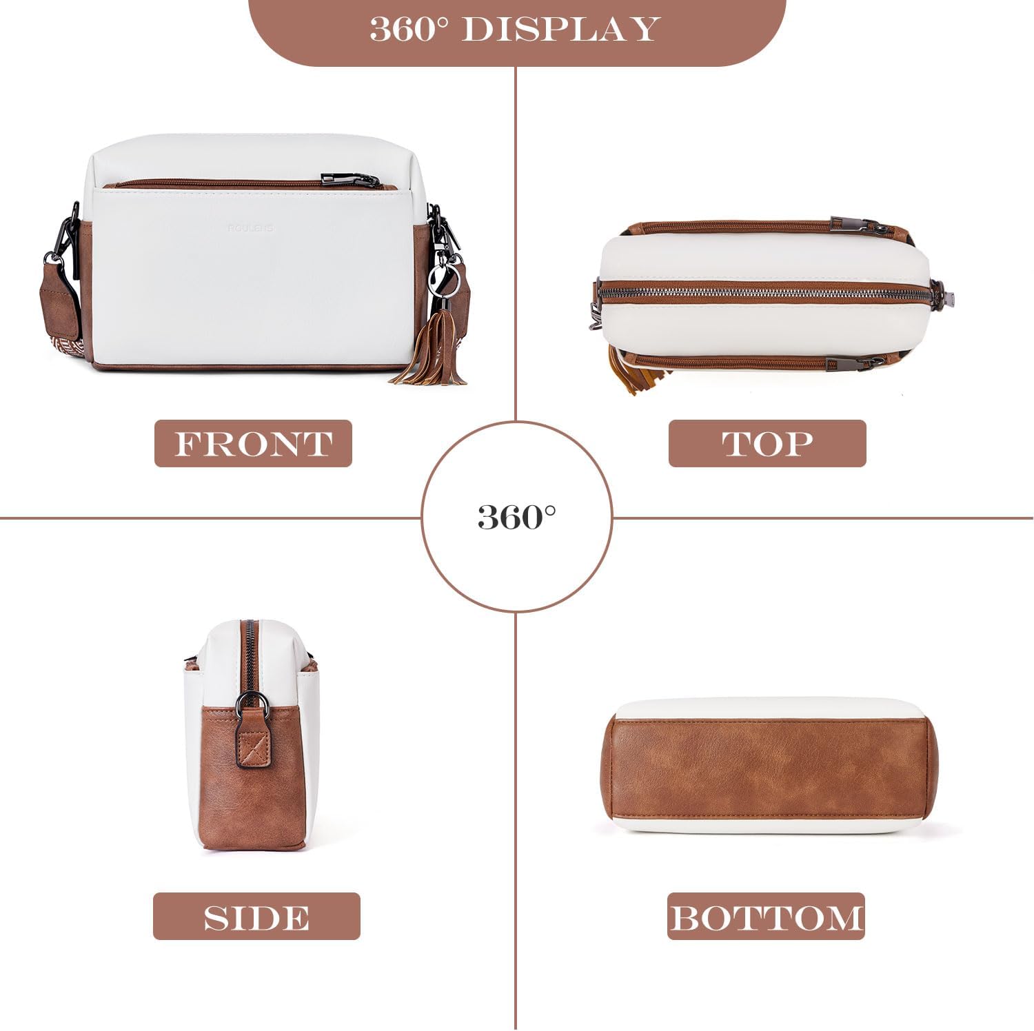 Detalle de Roulens Piccola Borsa a Tracolla Donna con 3 Scomparti Capienti: stile e funzionalità in una pochetta versatile