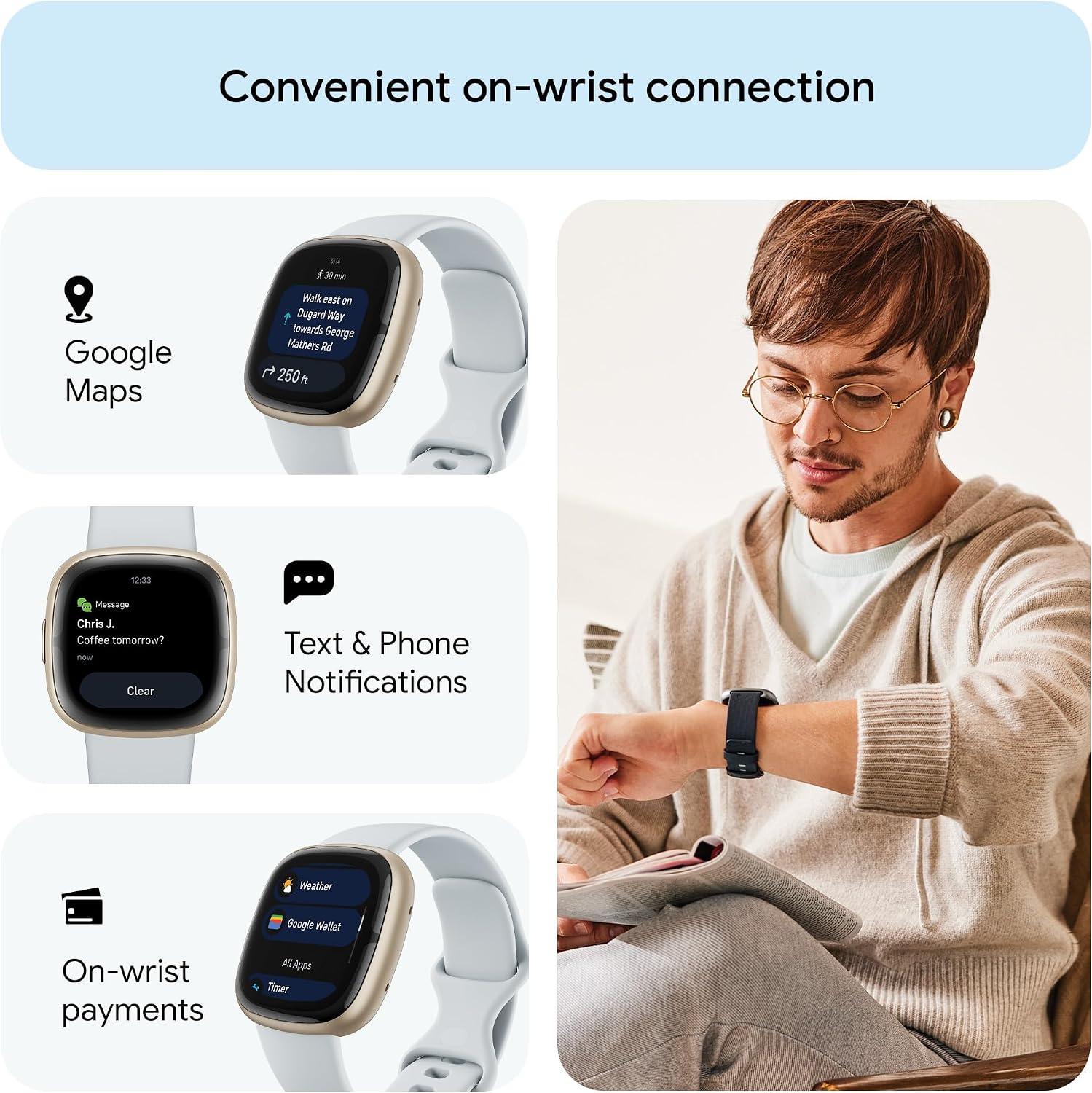 Thumbnail 5 de Google Fitbit Sense 2 smartwatch, 6‑day battery