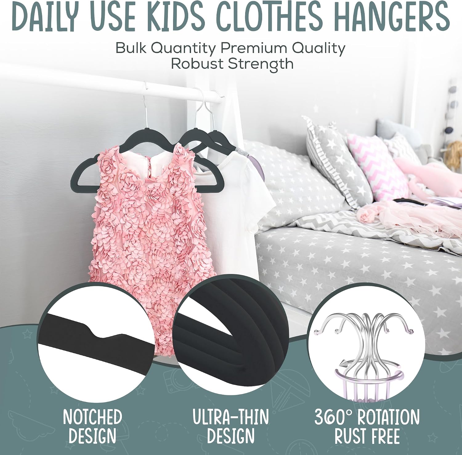 Thumbnail 5 de TechZoo 50 Premium Velvet Hangers, 14"