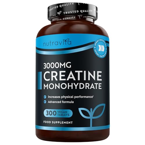 Imagen de Nutravita Creatine Monohydrate Tablets 3000mg – 300 Vegan Tablets en OfertitasTOP