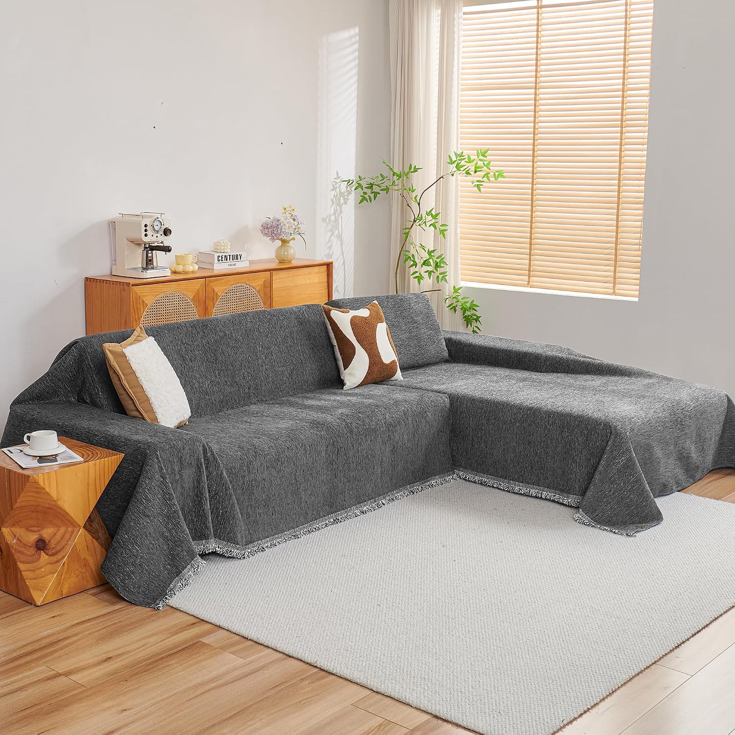 Detalle de MYSKY HOME Sectional Sofa Cover, 71 x 118 in