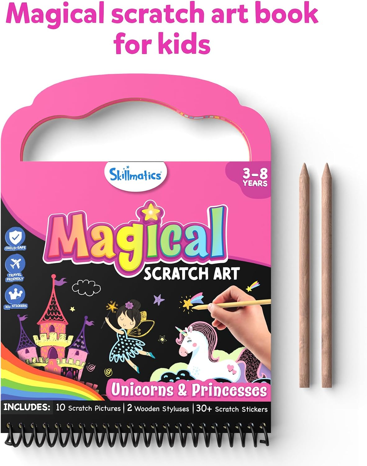 Detalle de Skillmatics Scratch Art Book — 30+ Stickers