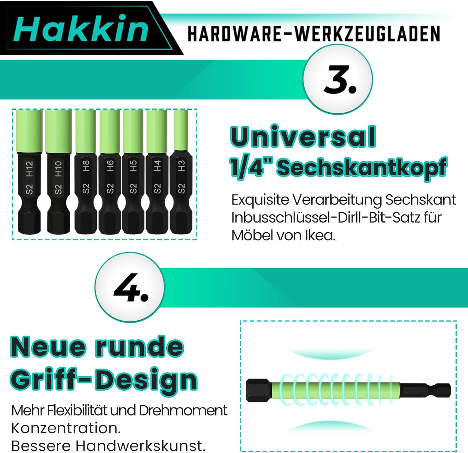 Detalle 1 de Hakkin Bit-Set Hex 10-teilig 100 mm