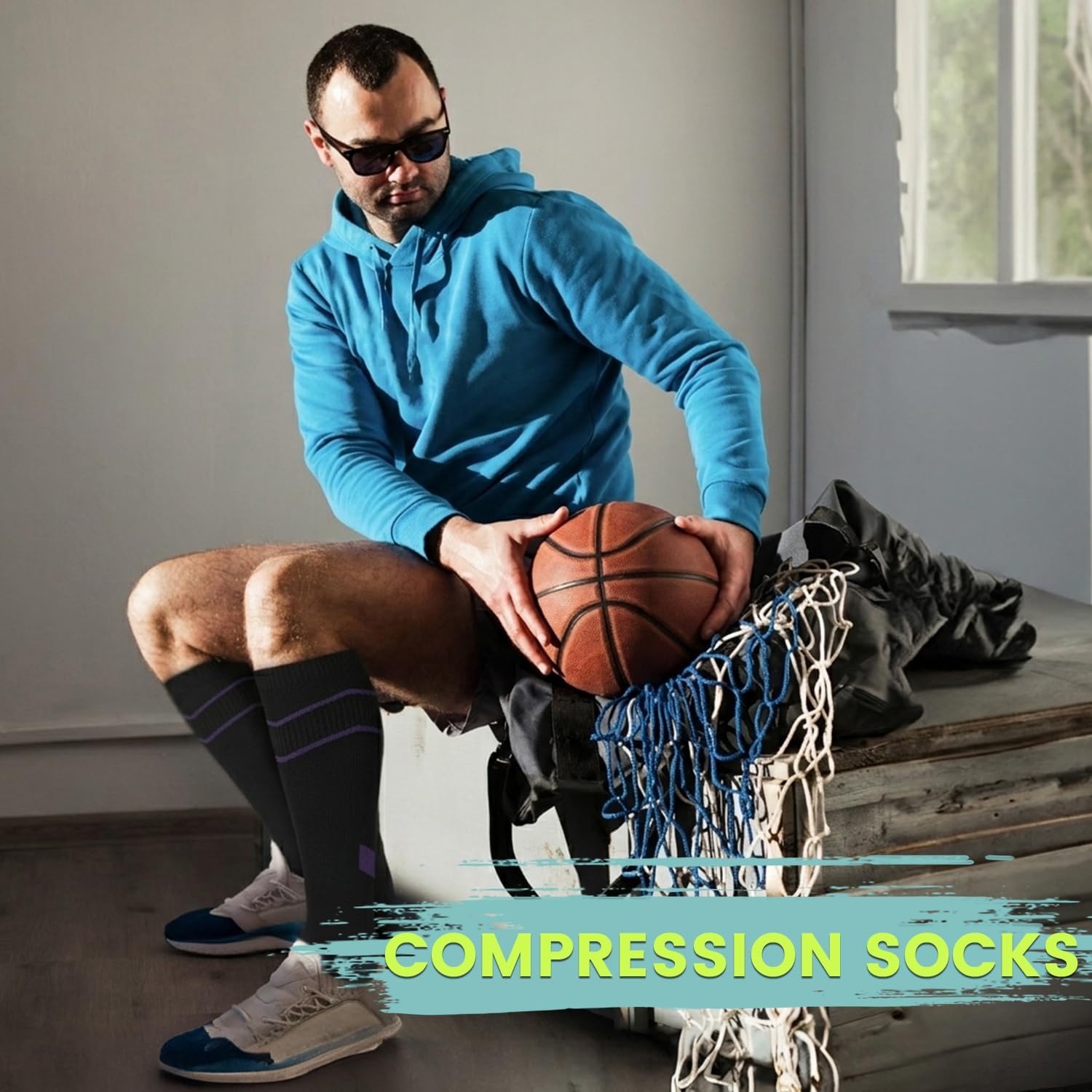 Thumbnail 2 de Iseasoo Copper Compression Socks, 15–20 mmHg, 8 Pairs, Knee-High