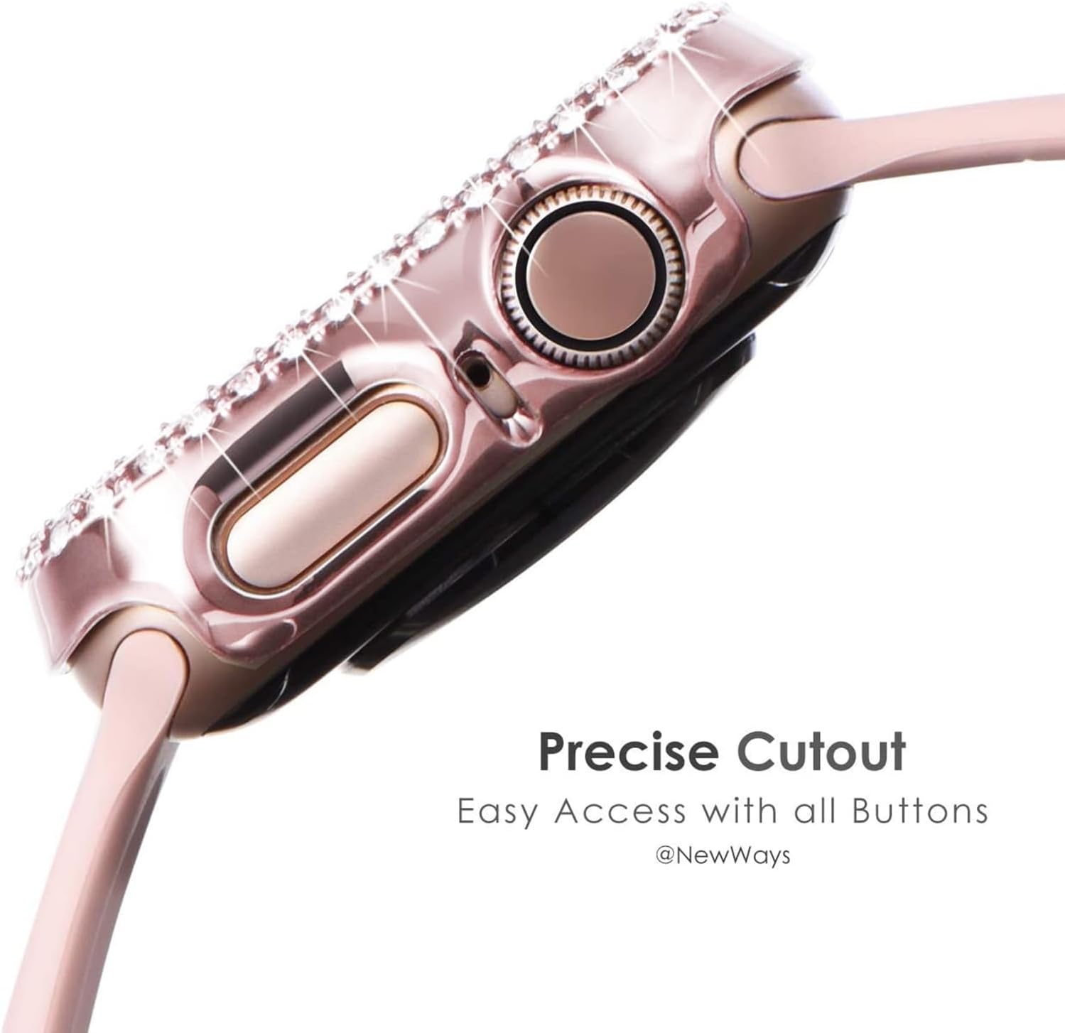 Detalle 2 de DEALELE 2-Pack Bling Protective Case for Apple Watch 40mm (Series 6/5/4/SE) – Rose Pink