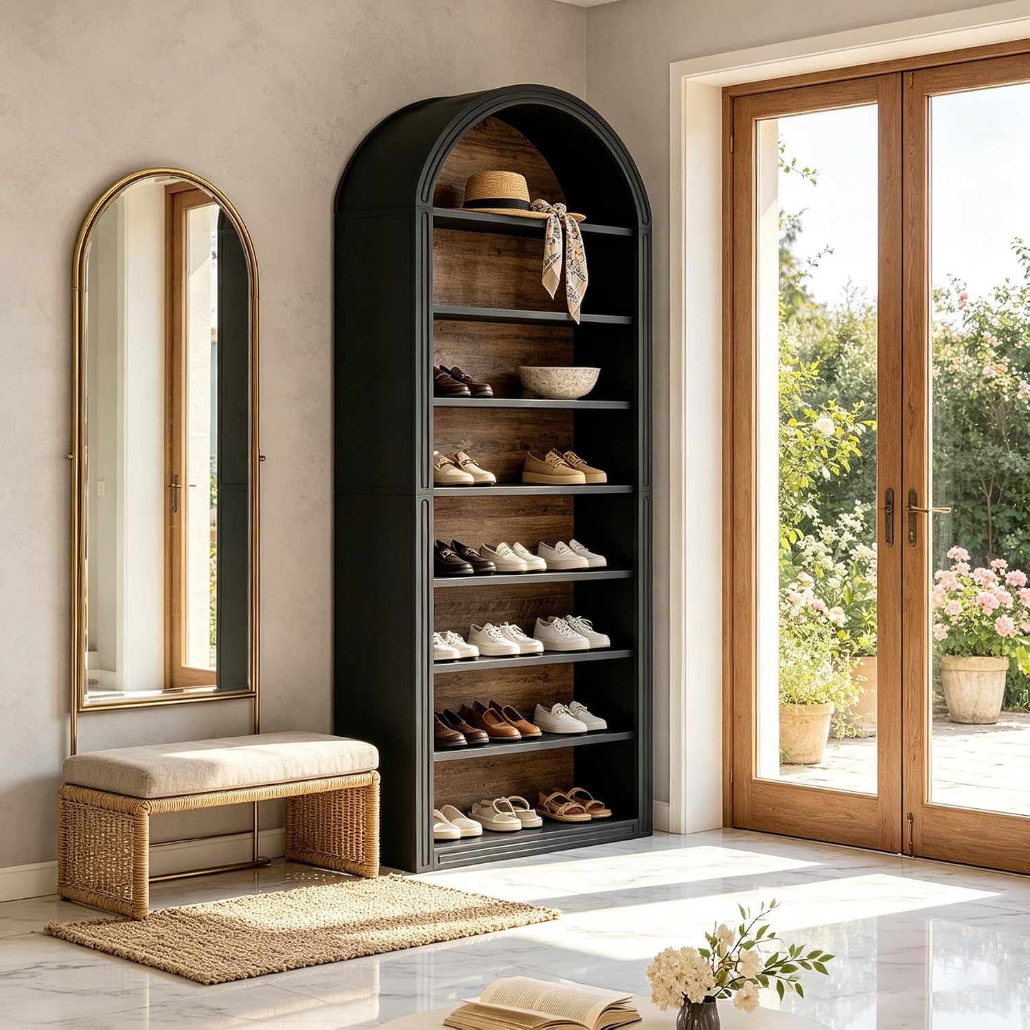 Detalle 2 de LITTLE TREE BBTSC8T 8-Tier Open Shoe Cabinet, 200 cm, Black Brown
