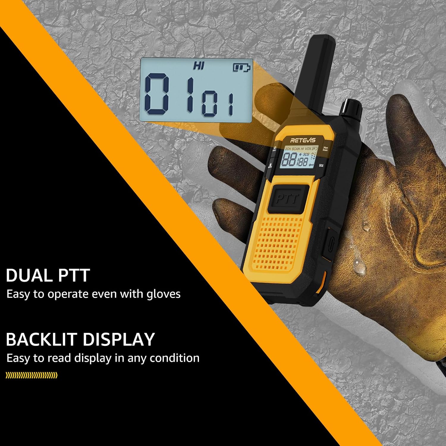 Thumbnail 5 de Retevis RB48 Heavy Duty Walkie Talkies 2000 mAh