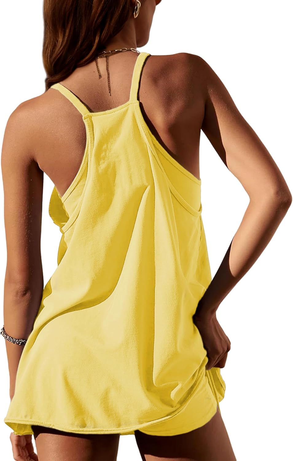 Thumbnail 1 de Zhiyouni Women’s Summer Sleeveless Mini Dress with Built-in Shorts and Pockets