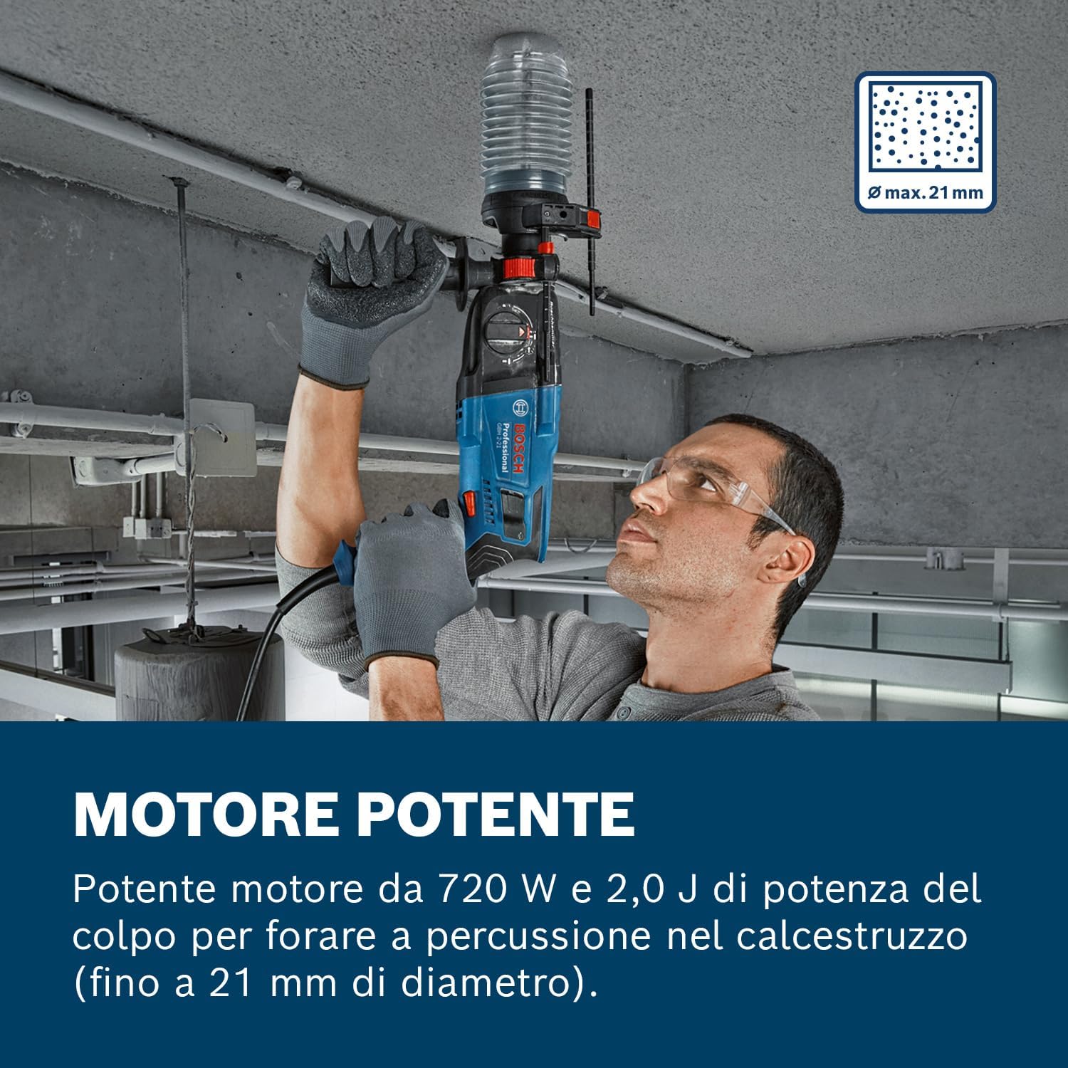 Thumbnail 1 de Bosch Professional GBH 2-21 D martello perforatore SDS plus, 720 W e 2,0 J (in valigetta)