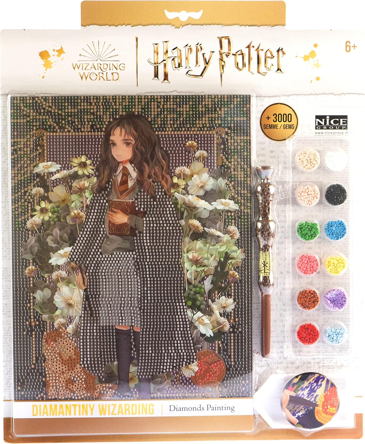 Detalle de DIAMANTINY Harry Potter Yume Fantasy 21010 Hermiona – mozaika A4 z kryształkami 3D