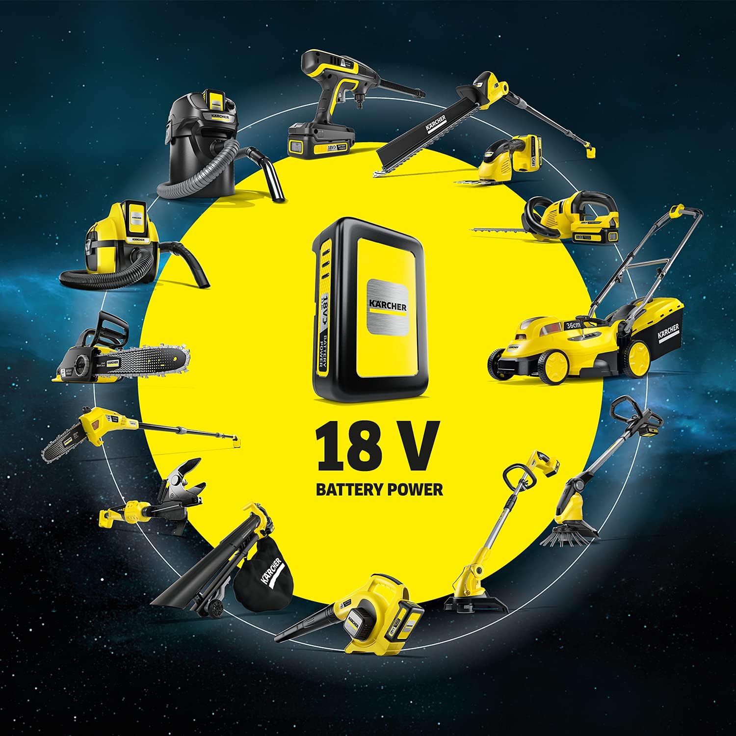 Thumbnail 6 de KÄRCHER 18 V Cordless Hedge Trimmer HGE 18-45 Battery Set