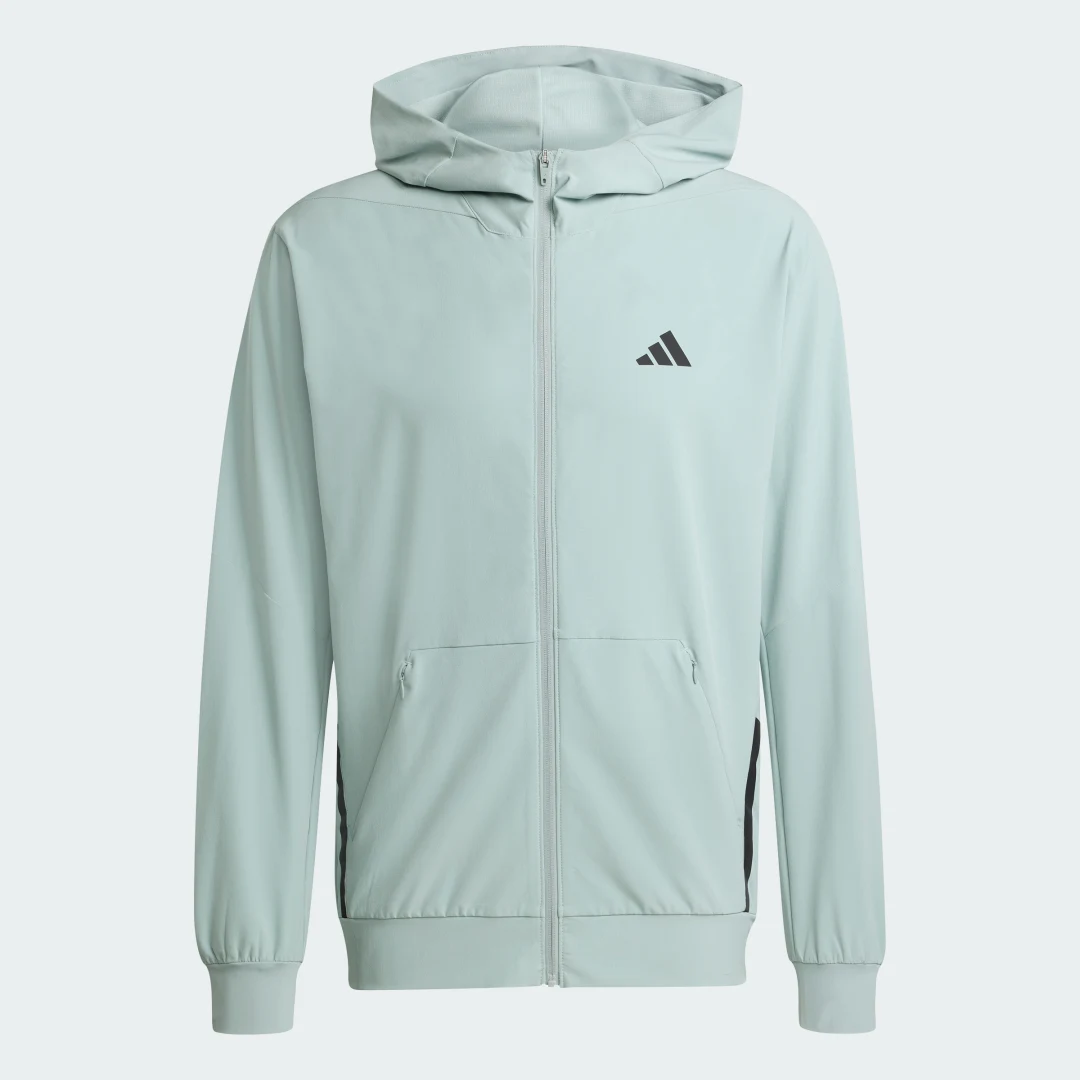 Detalle 2 de Adidas D4T: chaqueta de entrenamiento con capucha y cremallera (verde)
