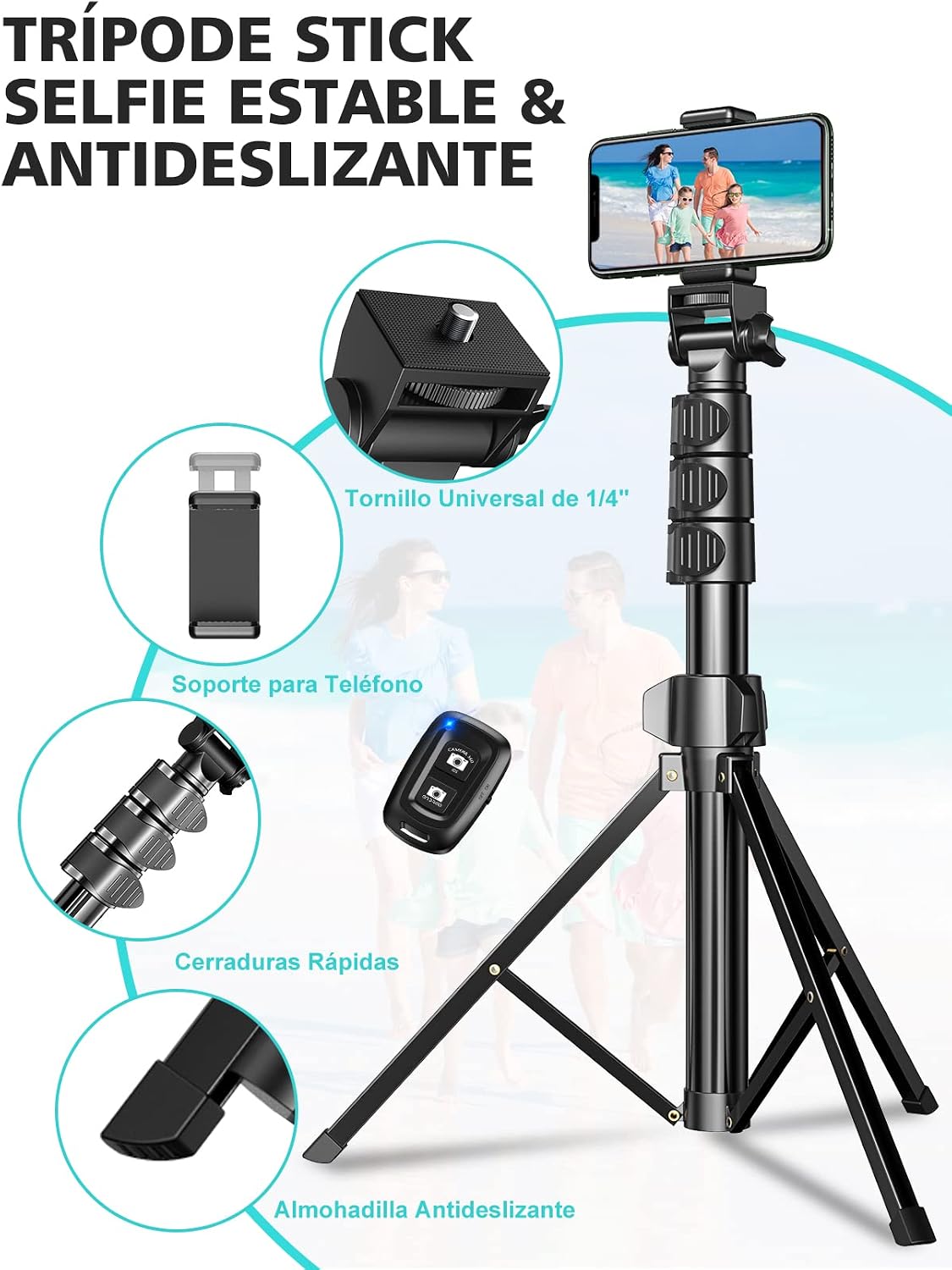 Thumbnail 4 de CIRYCASE 142cm trípode para móvil