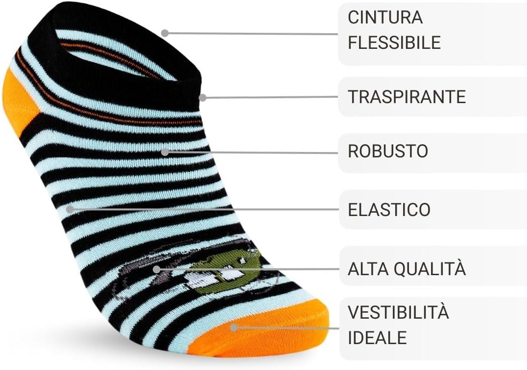 Thumbnail 2 de Confezione sockenkauf24 da 10 paia di calzini corti per bambini e ragazzi in cotone