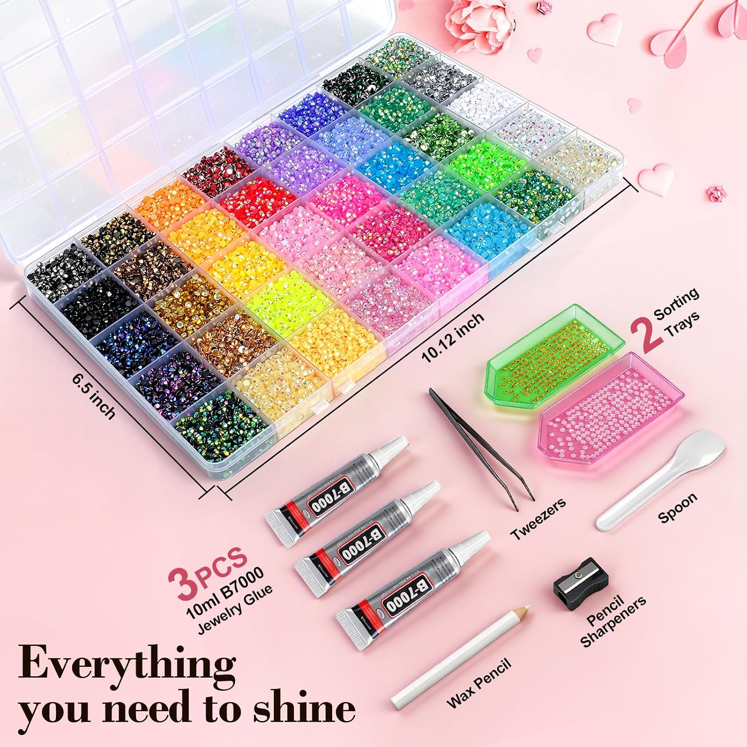 Detalle de 50000Pcs Resin Jelly Rhinestones Bedazzling Kit with 3mm Flat Back Gems