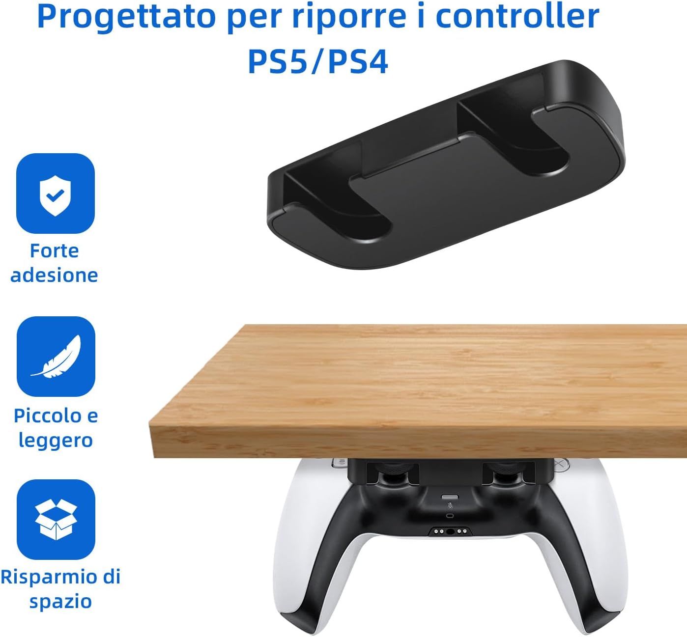 Thumbnail 1 de Tolesum Supporto porta joystick per PS5 e PS4: staffa da tavolo/orizzontale con nastro adesivo