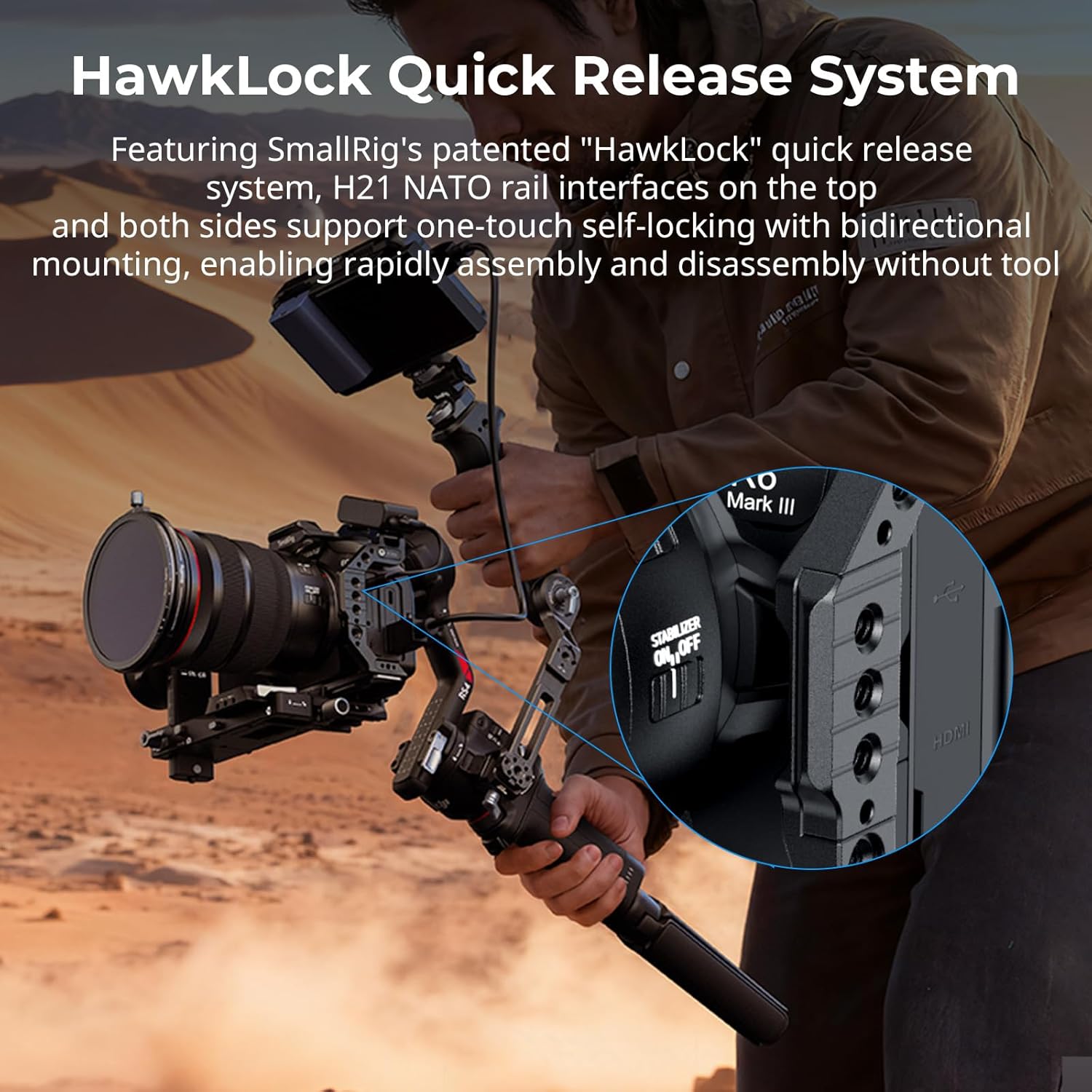 Thumbnail 2 de SmallRig HawkLock – Mezza gabbia a sgancio rapido per Canon EOS R6 II / R5 II / R6 III (5953)