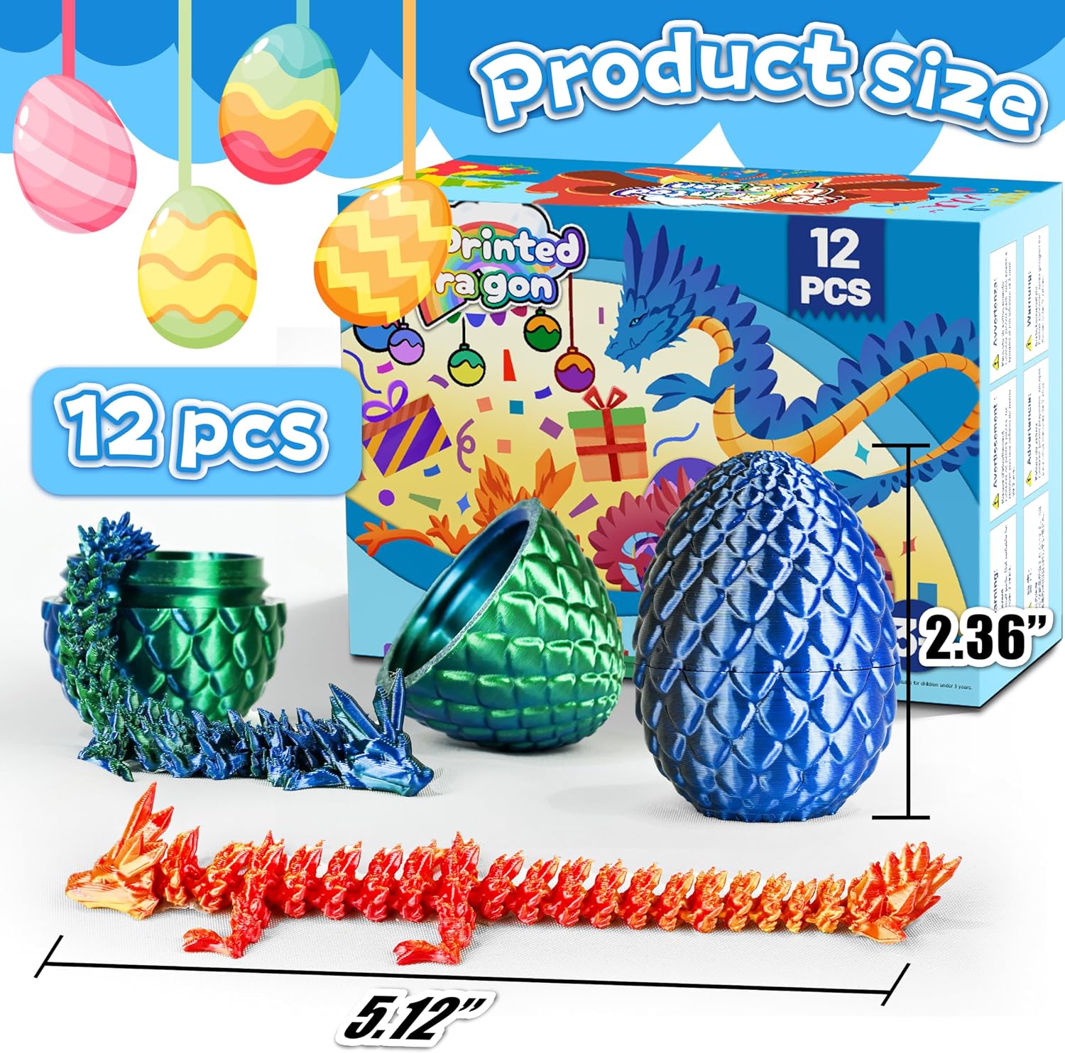 Detalle 2 de Cybermaker 12PCS Dragon Easter Eggs 12pcs 🐉
