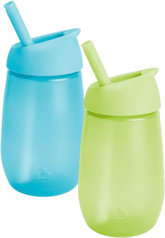 Detalle de Munchkin vasos silicona antiderrame 296 ml 2 piezas Verde Azul