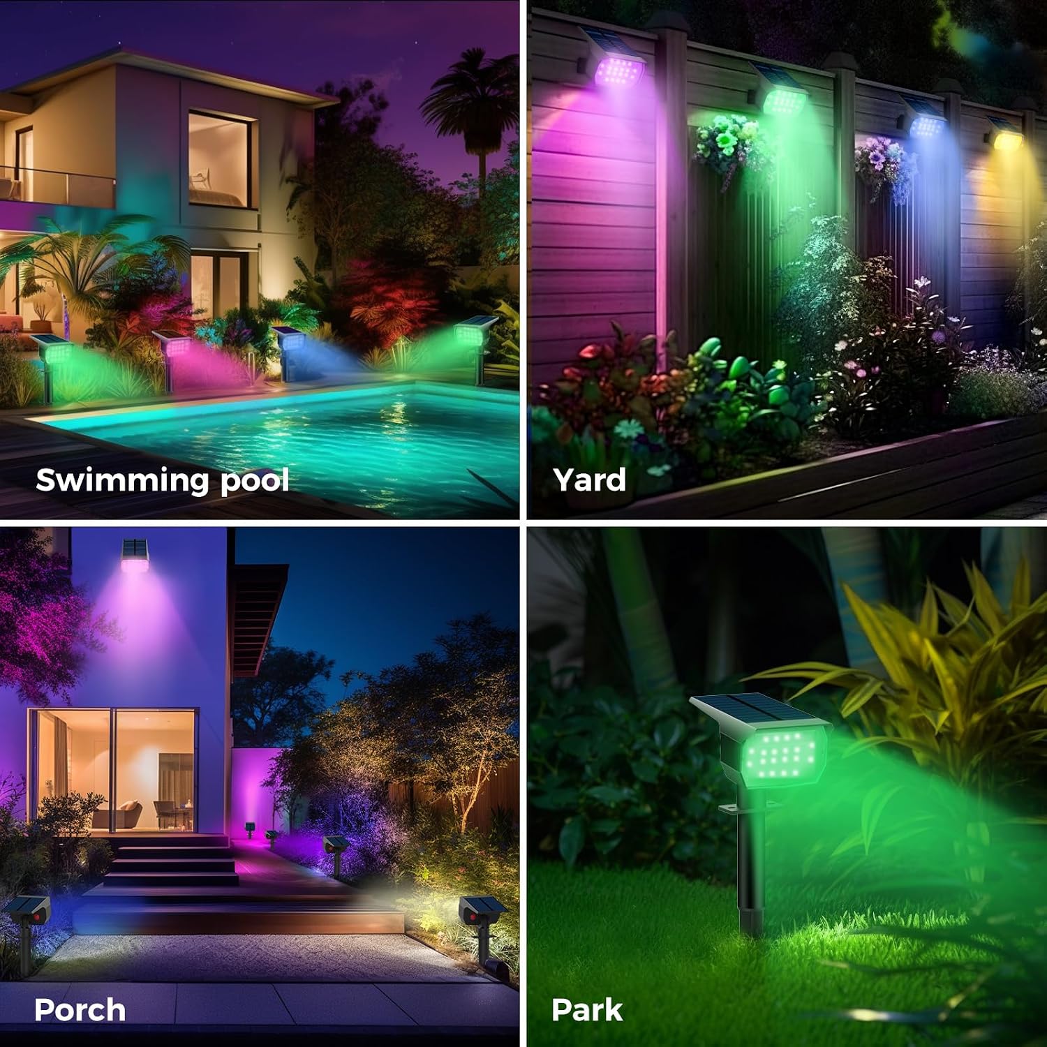 Thumbnail 5 de Solar RGB spot lights 3 pack, 20 LED