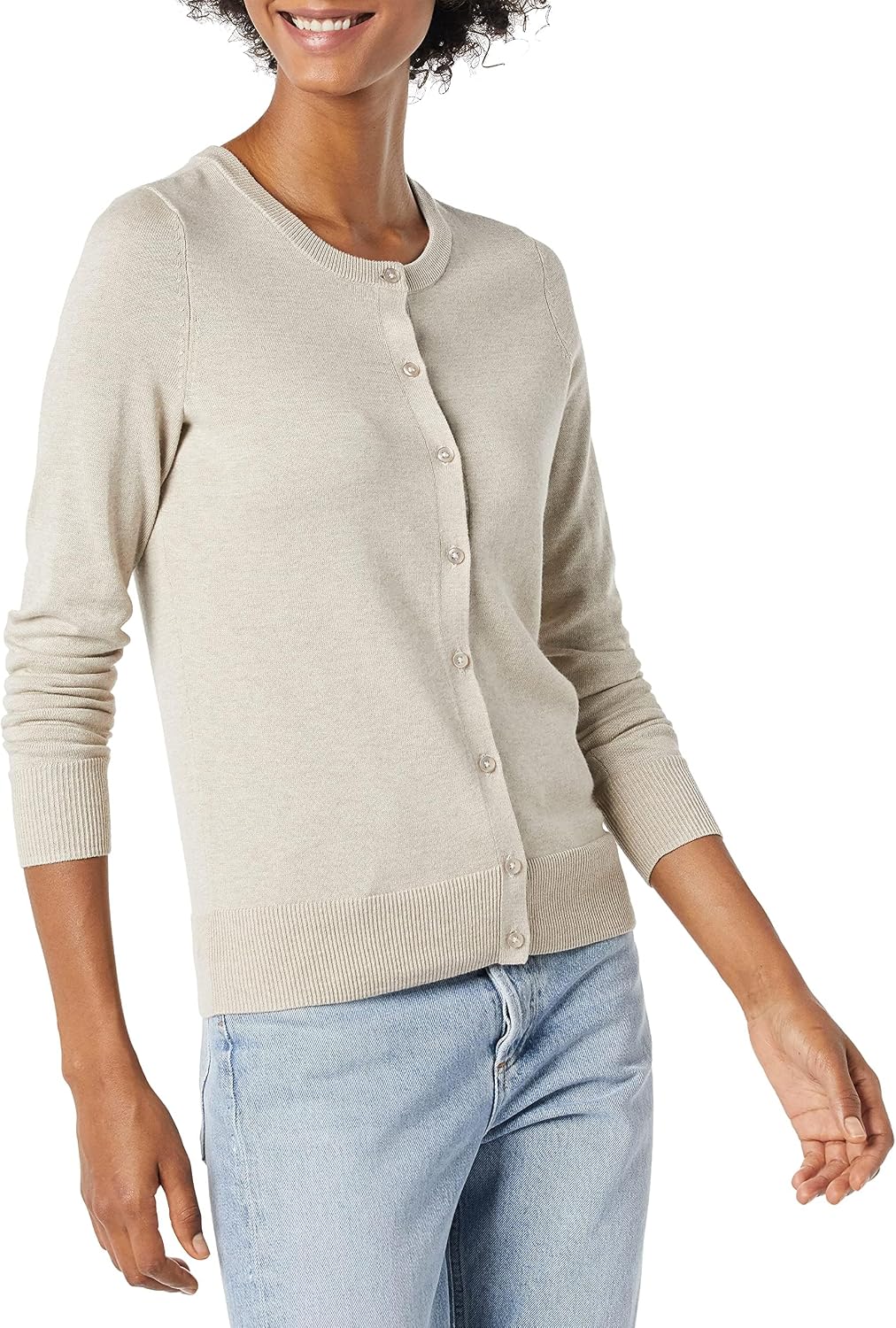 Detalle 1 de Amazon Essentials Women's Lightweight Crewneck Cardigan Sweater