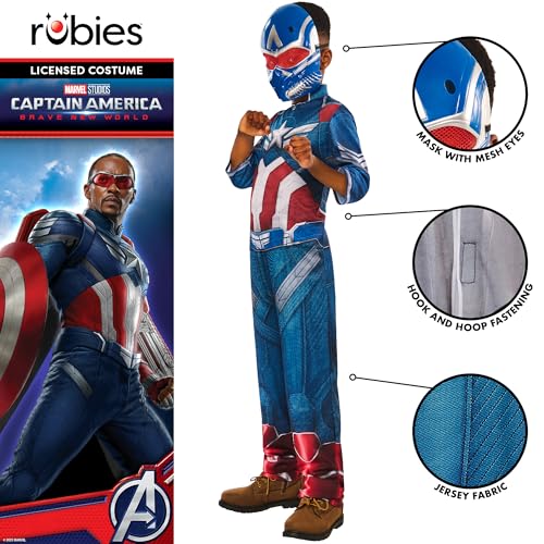 Thumbnail 2 de Rubies Disfraz Capitán América Jumpsuit y máscara licencia Marvel