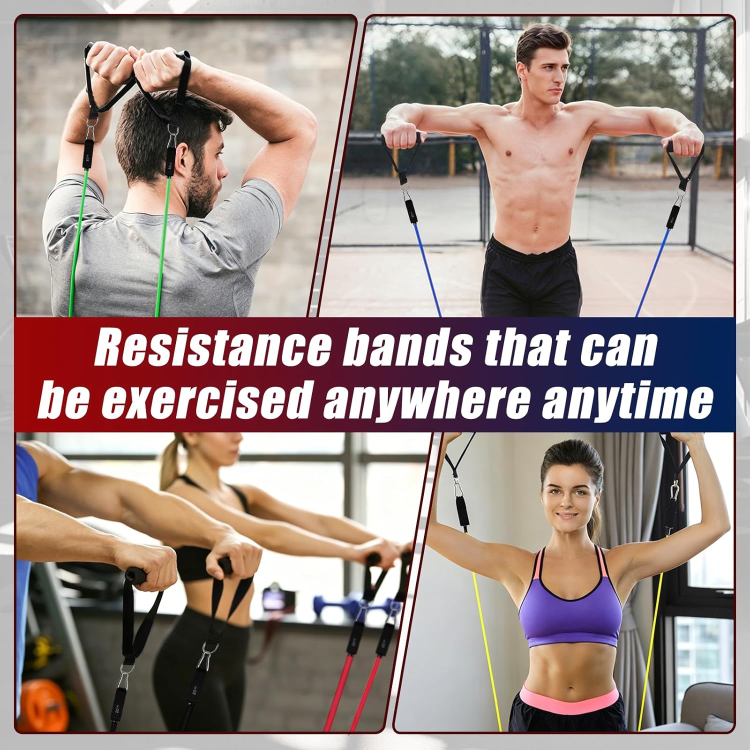 Detalle de Bourid 1 Resistance Bands with Handles, Five Natural Rubber Bands