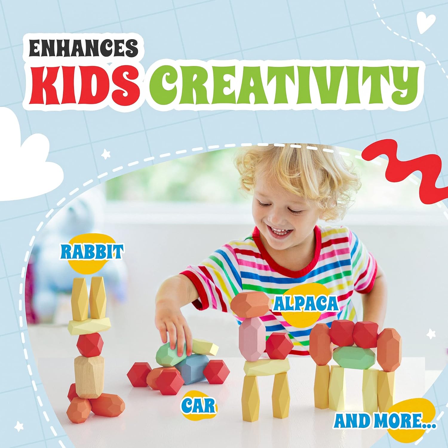 Detalle 2 de EVERSMART 36 Wooden Stacking Blocks