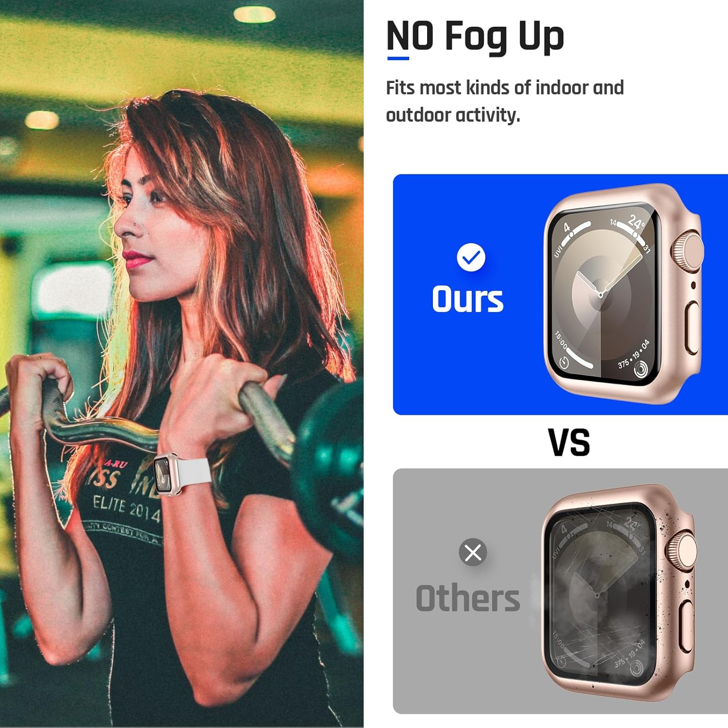 Detalle de Goton Waterproof Case for Apple Watch 40mm (Series 6/5/4, SE 3/2/1) with 9H Tempered Glass and Hard Bumper