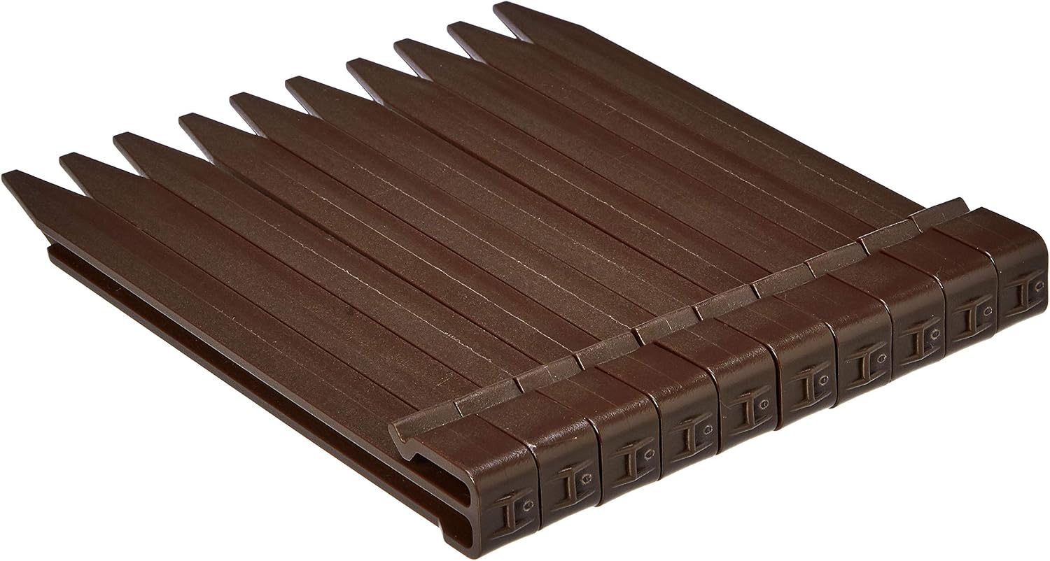 Detalle 1 de Amazon Basics obrzeże ogrodowe 13 cm × 12 m z 10 palikami, brązowe