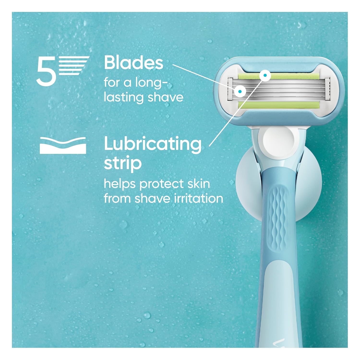 Detalle de Gillette Venus Extra Smooth 6-Count Razor Refills, 5-Blade Sensitive Variety Pack
