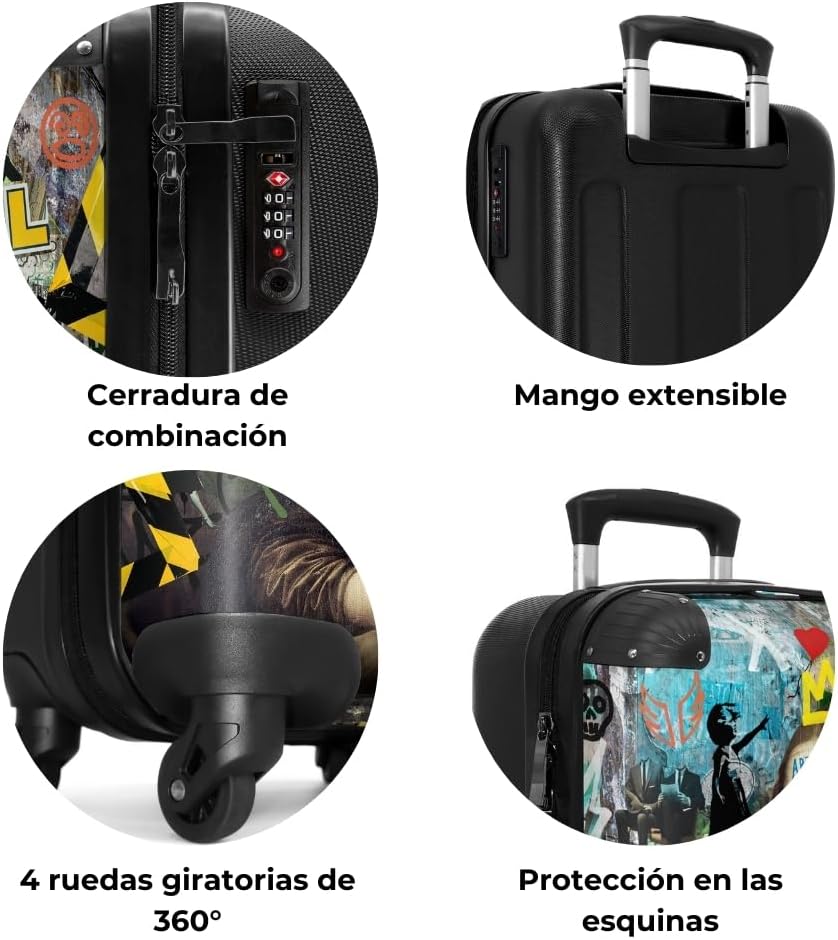 Thumbnail 6 de NoBoringSuitcases Mona Lisa Graffiti ✈️ Maleta de cabina 55x40x20