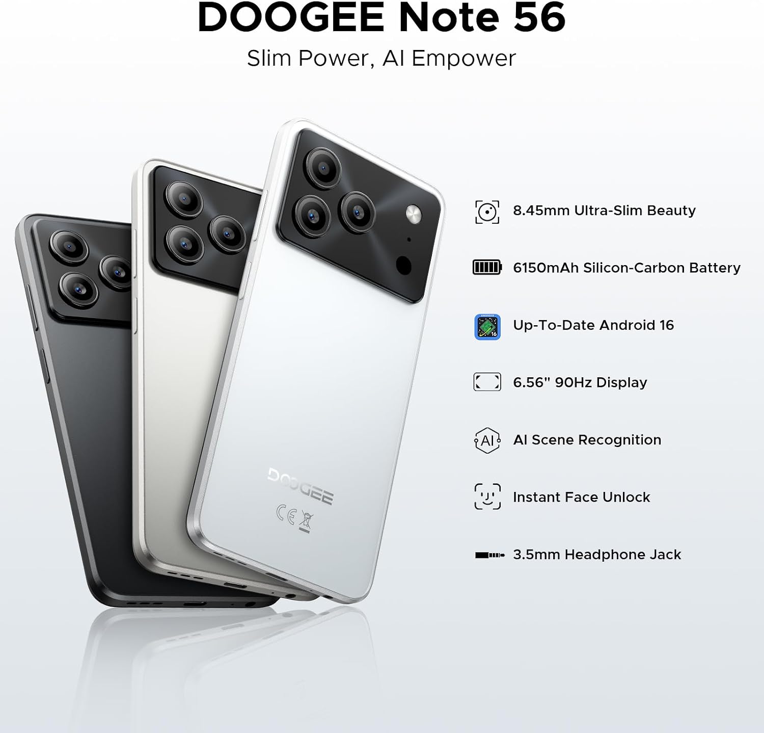 Detalle 2 de DOOGEE Note 56 6150mAh Android 16 smartphone