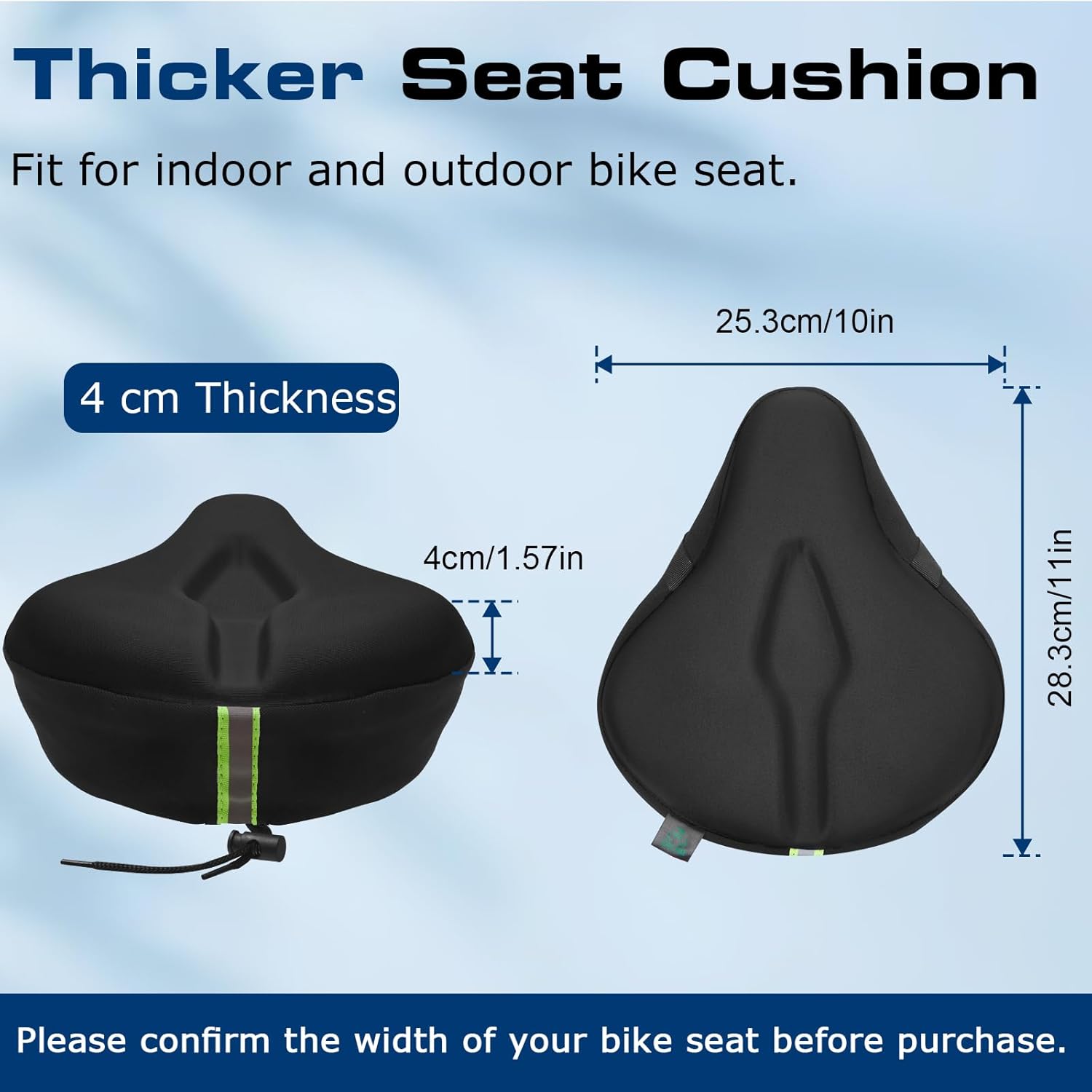 Thumbnail 1 de Zacro Gel Padded Bike Seat Cushion – Ergonomic, Extra Soft Cover for Indoor & Outdoor Rides