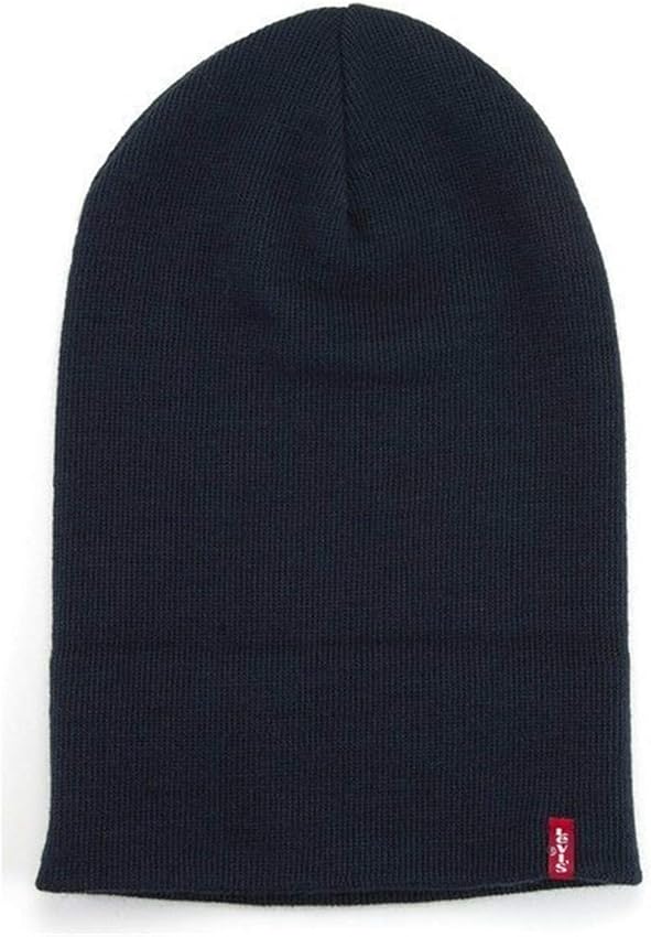 Detalle 2 de Levi's Slouchy Red Tab Beanie gorro de punto azul