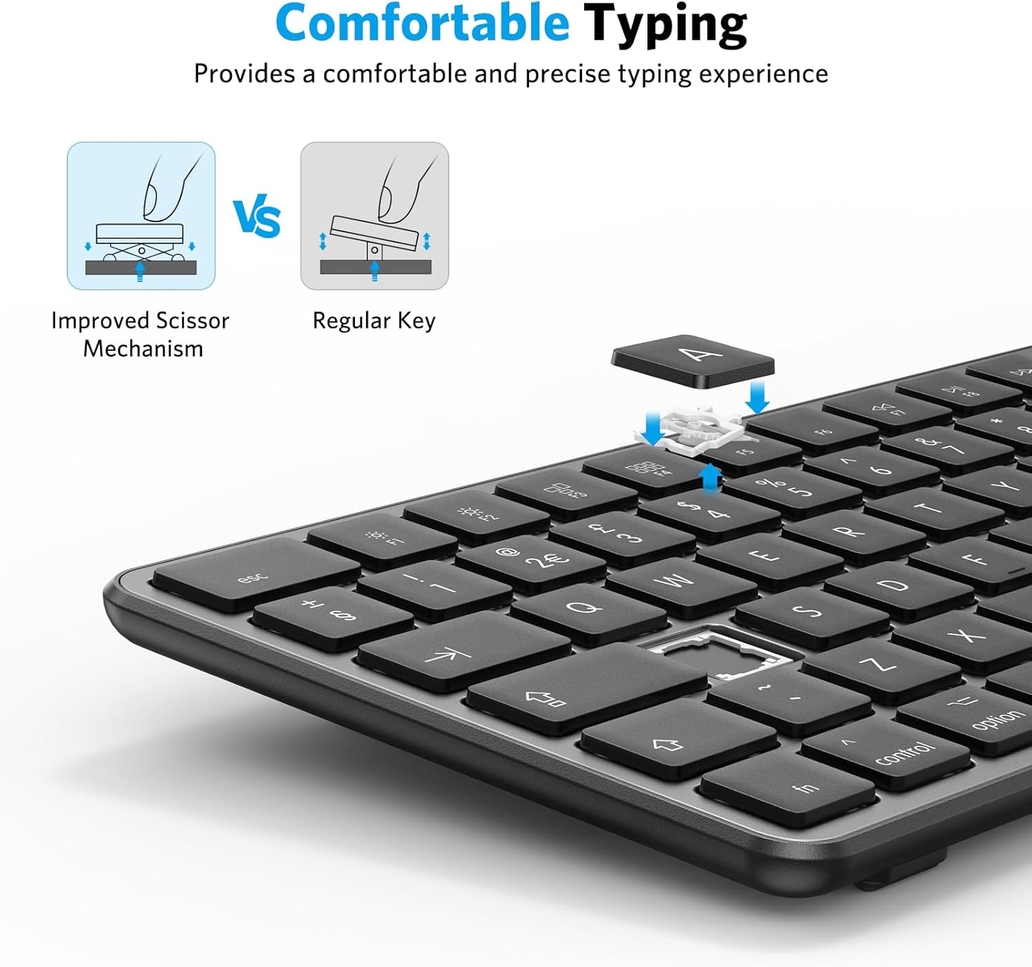 Detalle de OMOTON Wireless Bluetooth Keyboard for Mac 3‑device support
