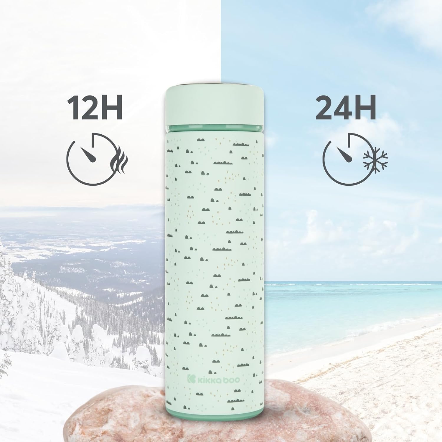 Thumbnail 1 de KikkaBoo Bouteille isotherme Savanna 500 ml – inox 304, filtre thé