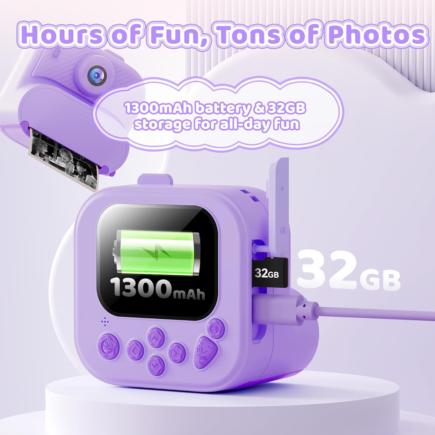Thumbnail 5 de Cámara infantil 1080P morada para niños