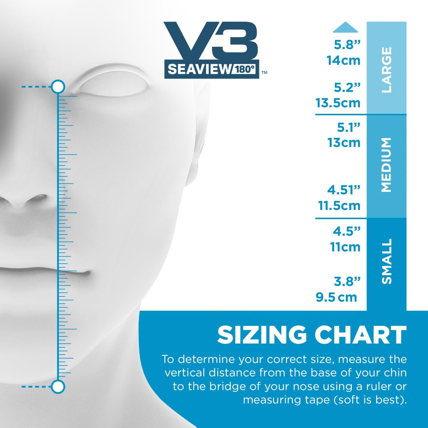 Detalle de Seaview 180 V3 Full Face Snorkel Mask Adult