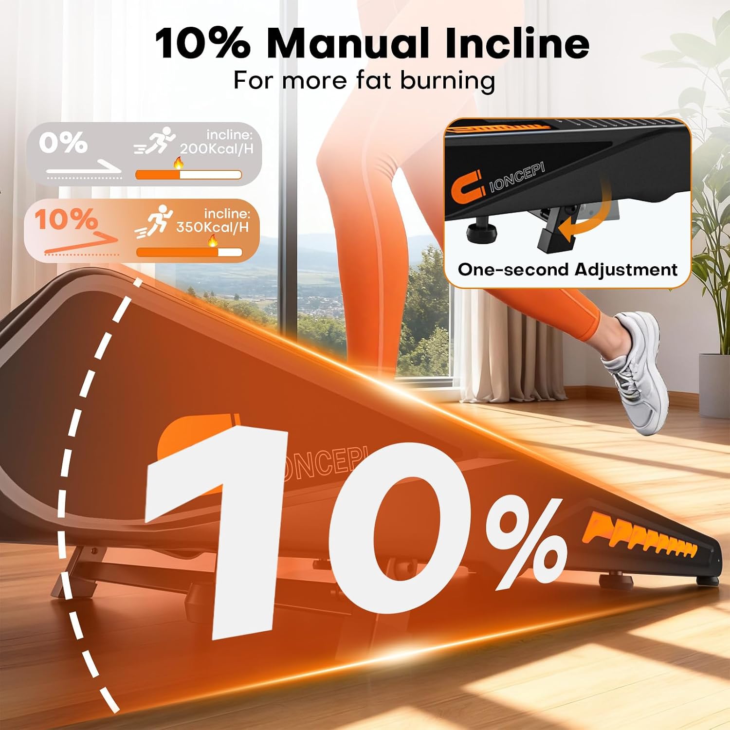 Detalle de Walking Pad Treadmill with Speaker: 6-in-1 Under Desk Treadmill for Home Use