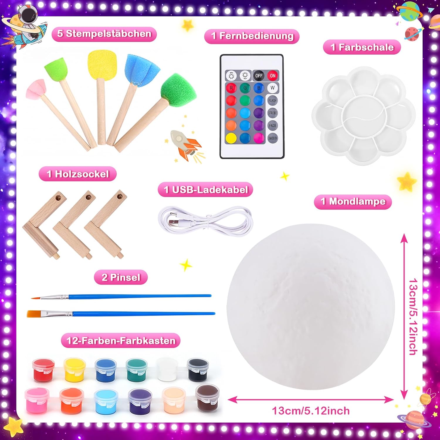 Thumbnail 6 de Bastelset Mondlampe bemalbar 13 cm