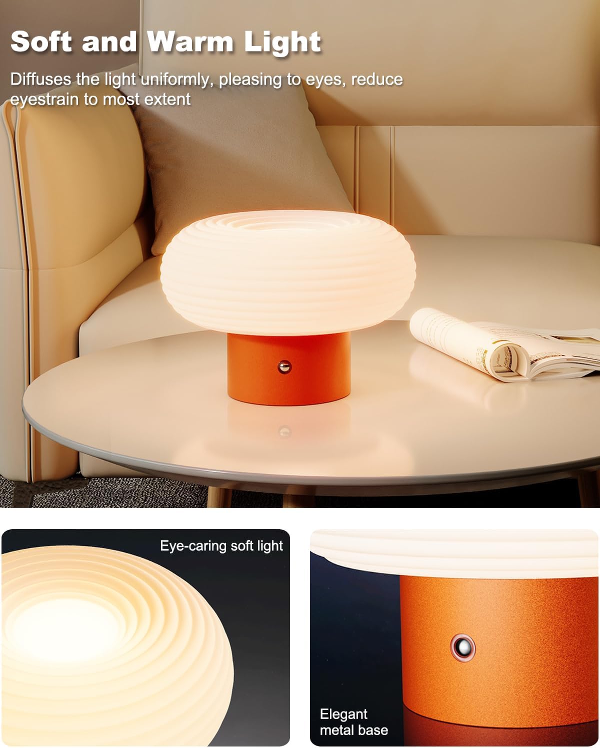 Detalle 2 de FANHAO Lampada da Tavolo LED dimmerabile 4000mAh
