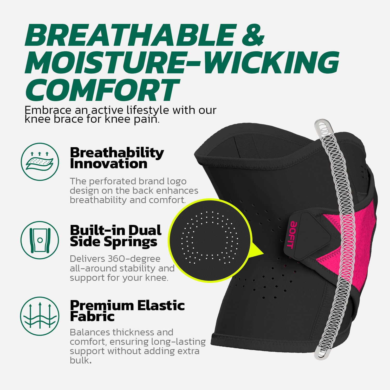 Thumbnail 5 de AOFIT Adjustable Knee Brace, Medium, with Memory Stabilizers and Breathable Wrap
